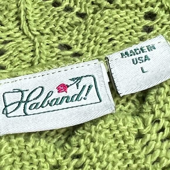 Vintage Short Sleeve Green Fairy Knit Top Size Large - Picture 8 of 8